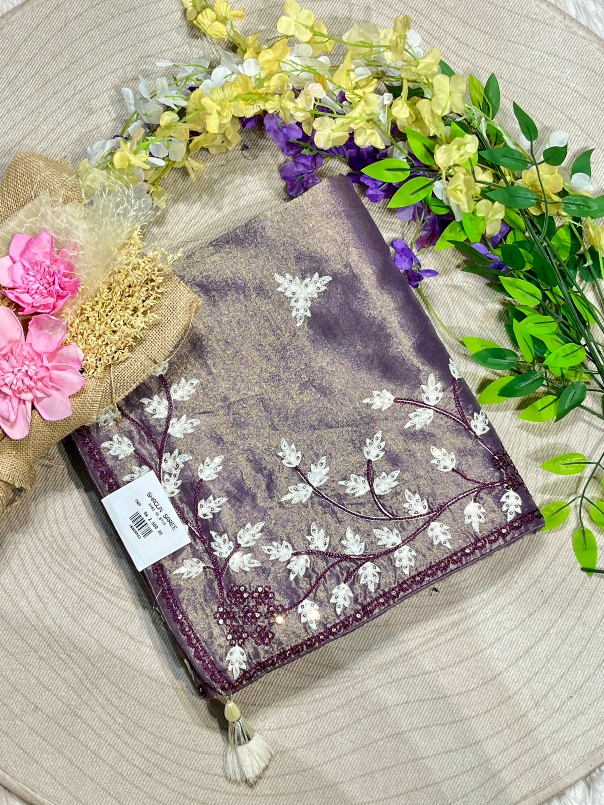 Designer Organza Embroidered Saree with Sequin Work | Party Wear & Wedding Saree by Shagun Sarees