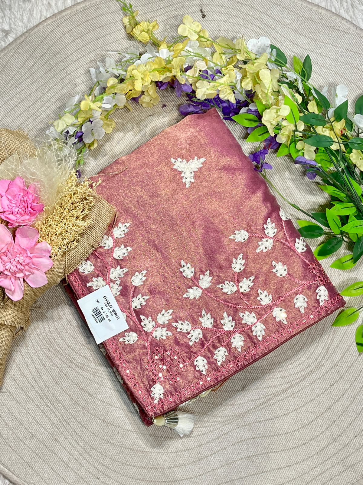 Designer Organza Embroidered Saree with Sequin Work | Party Wear & Wedding Saree by Shagun Sarees