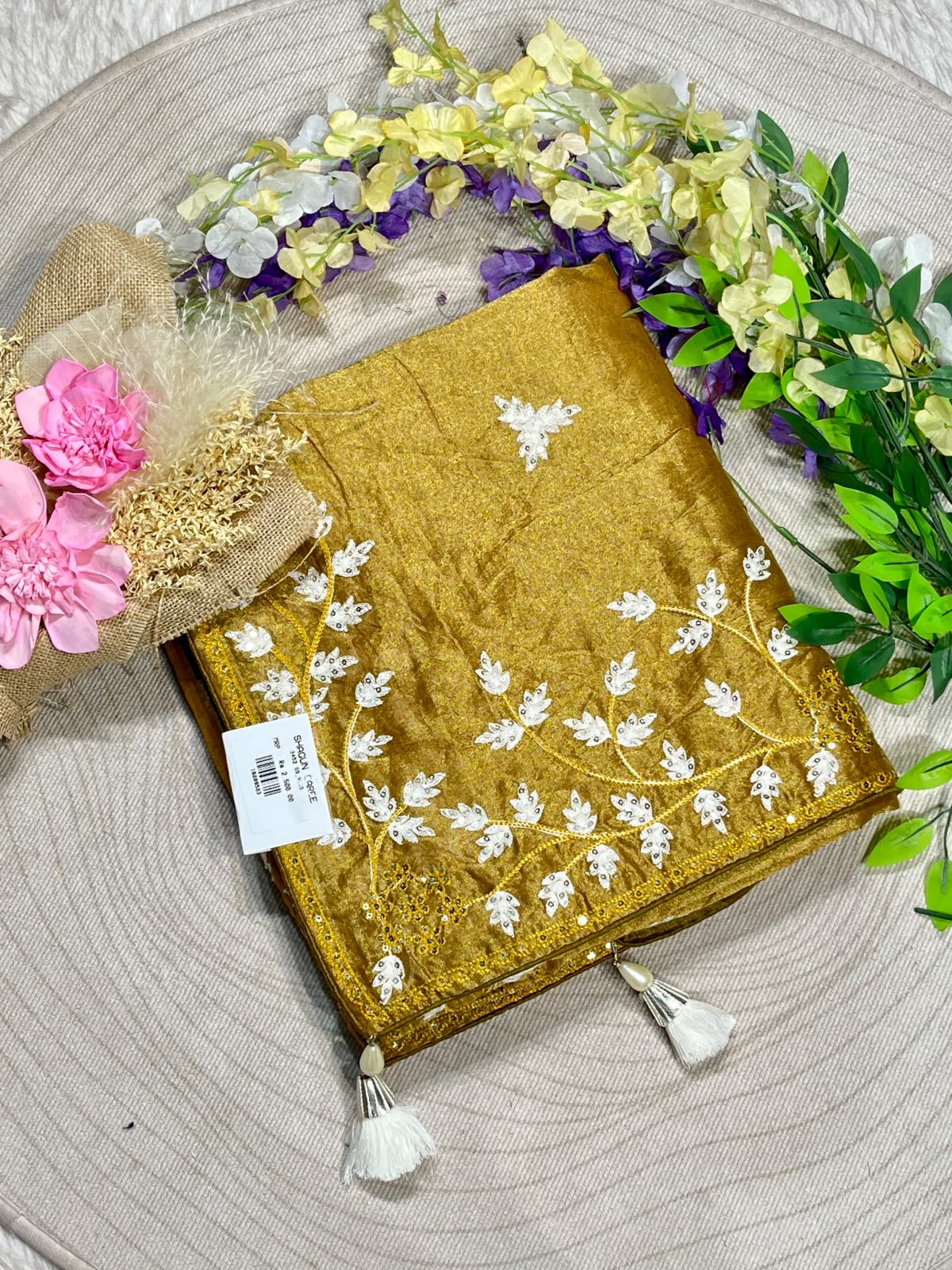 Designer Organza Embroidered Saree with Sequin Work | Party Wear & Wedding Saree by Shagun Sarees