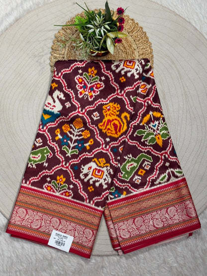SHAGUN FASHION Premium Heritage Patola Silk Saree with Rich Zari Border
