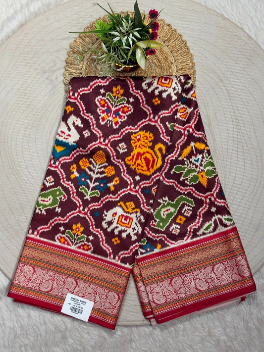 SHAGUN FASHION Premium Heritage Patola Silk Saree with Rich Zari Border