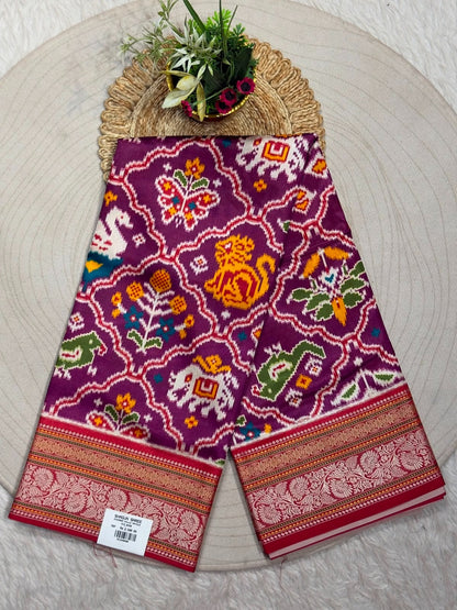 SHAGUN FASHION Premium Heritage Patola Silk Saree with Rich Zari Border
