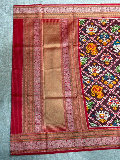 SHAGUN FASHION Premium Heritage Patola Silk Saree with Rich Zari Border
