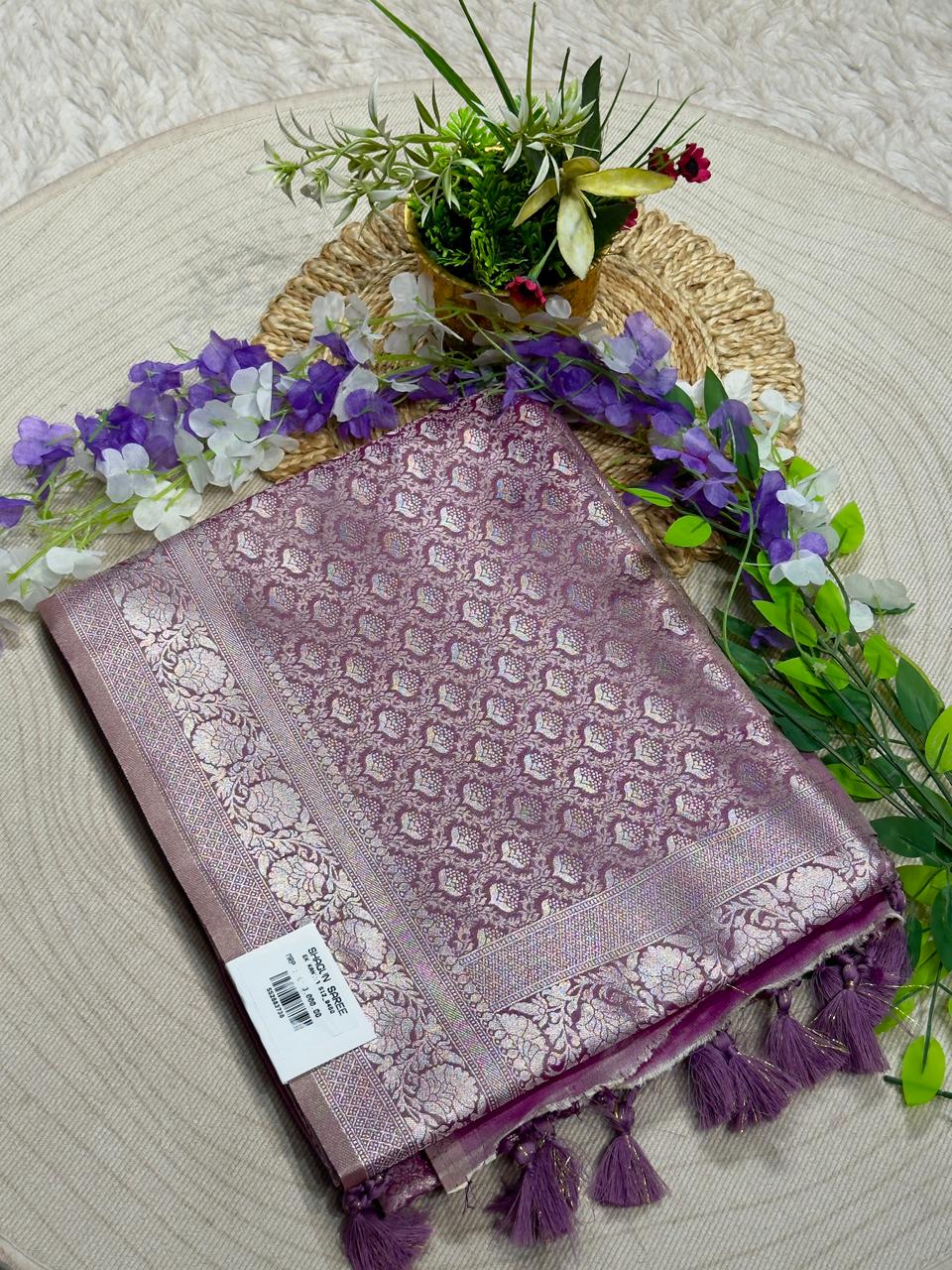 Beautiful Premium Heavy Border Satin Silk Saree by SHAGUN FASHION