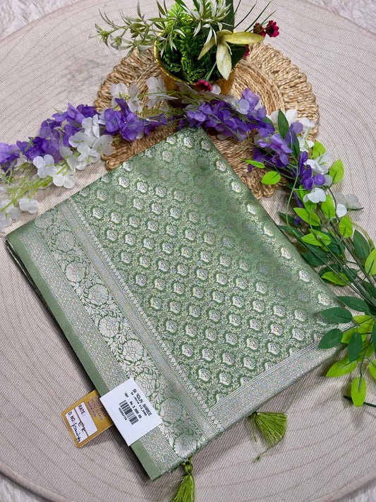 Beautiful Premium Heavy Border Satin Silk Saree by SHAGUN FASHION