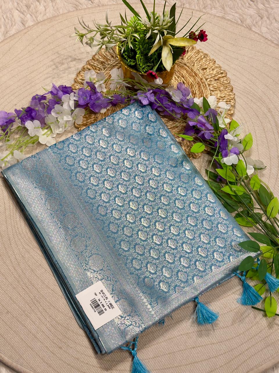 Beautiful Premium Heavy Border Satin Silk Saree by SHAGUN FASHION