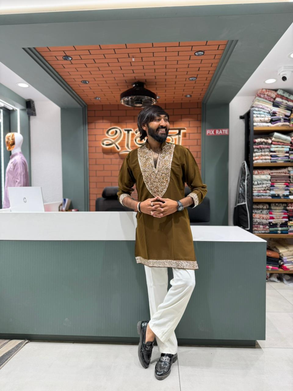 Shagun Fashion Exclusive: Premium Mirror Work Kurta Pajama Set