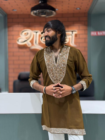 Shagun Fashion Exclusive: Premium Mirror Work Kurta Pajama Set