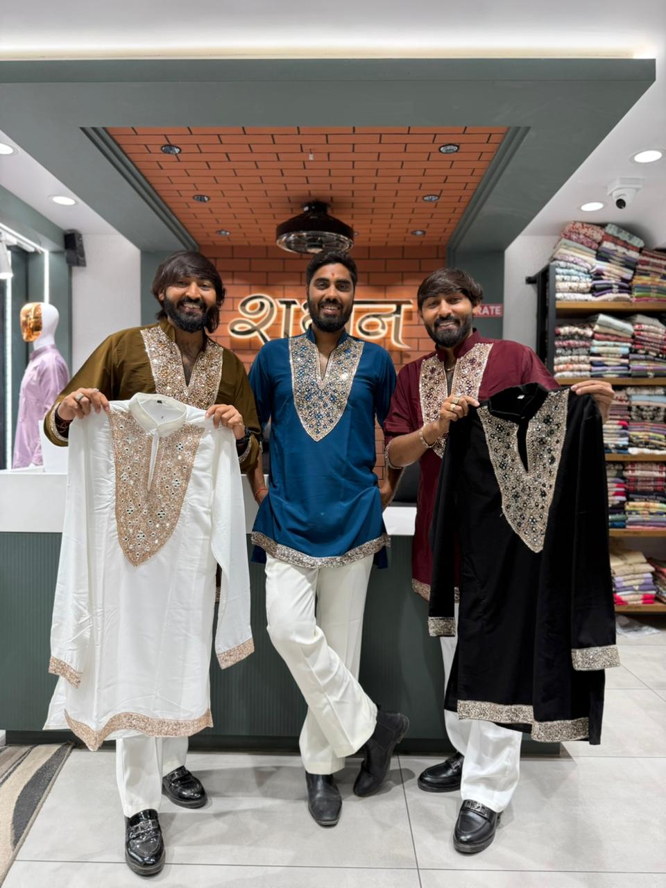 Shagun Fashion Exclusive: Premium Mirror Work Kurta Pajama Set