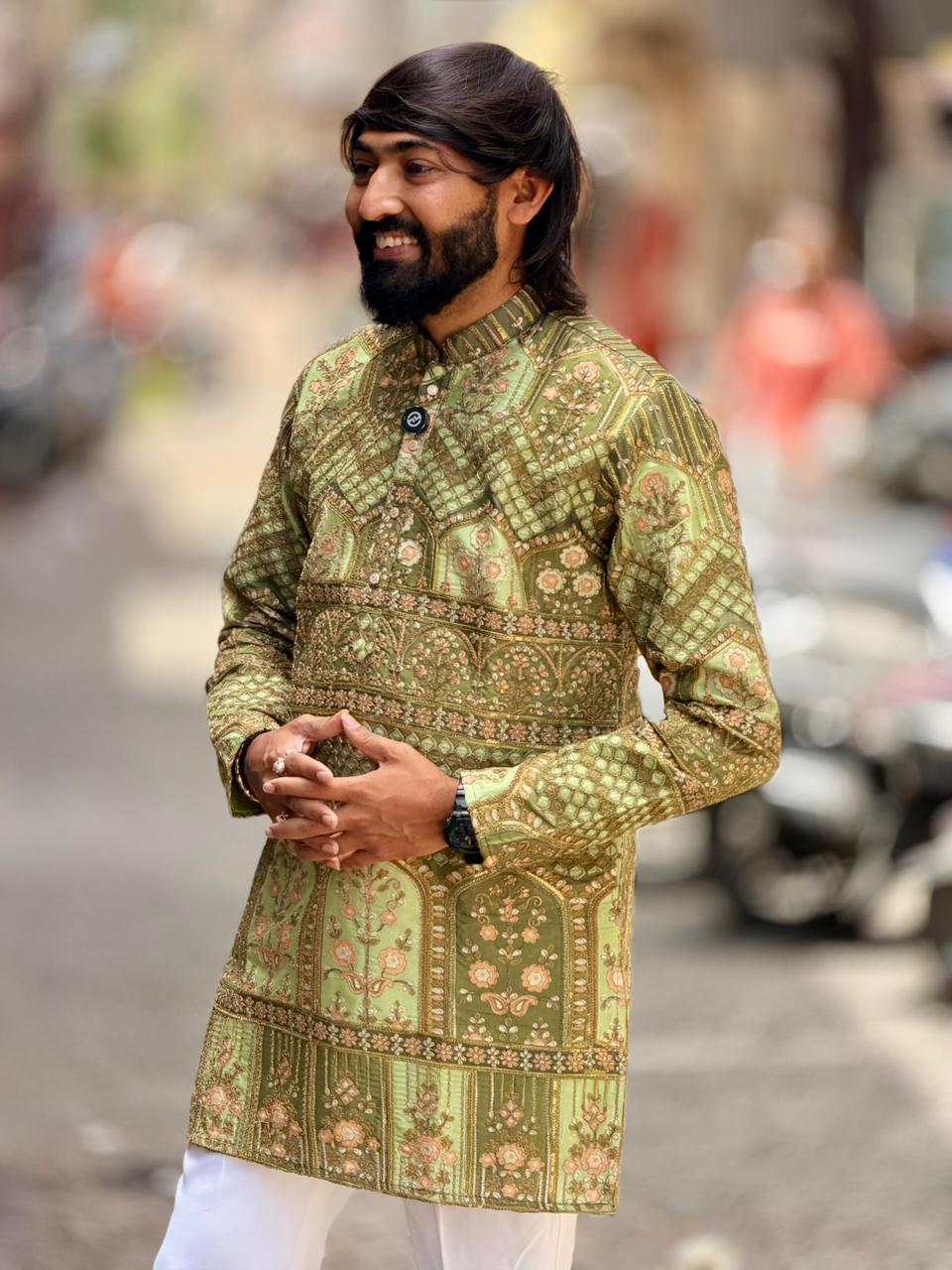 Shagun Fashion Men’s Premium Traditional Silk Kurta Pajama Set