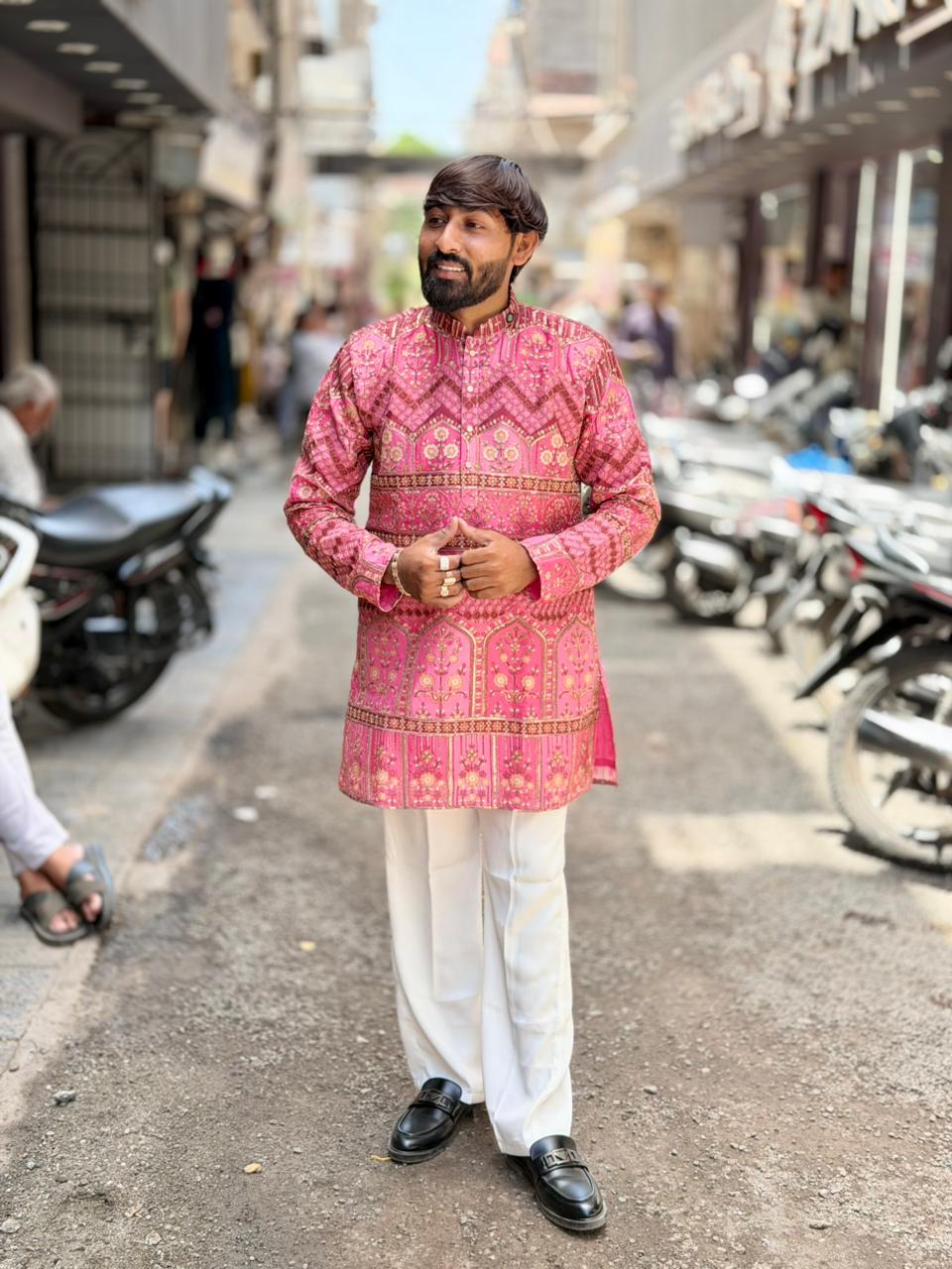 Shagun Fashion Men’s Premium Traditional Silk Kurta Pajama Set