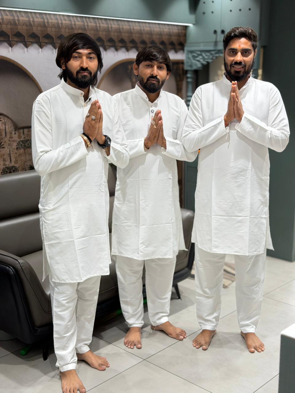 SHAGUN FASHION Exclusive Men's Traditional White Kurta Pajama Set with Premium Designer Embroidered Koti