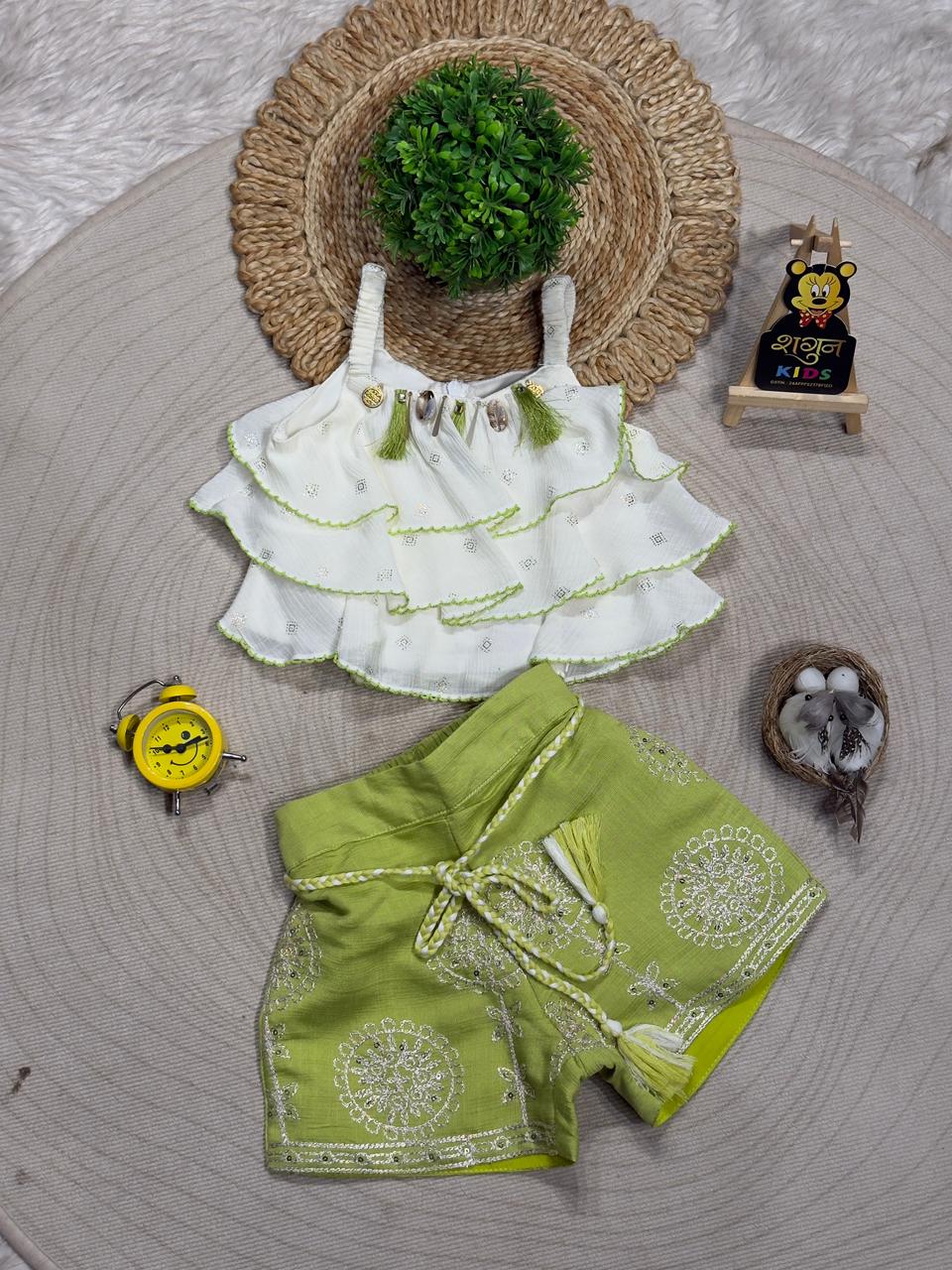 SHAGUN FASHION Kids Premium Summer Crop Top & Shorts Set