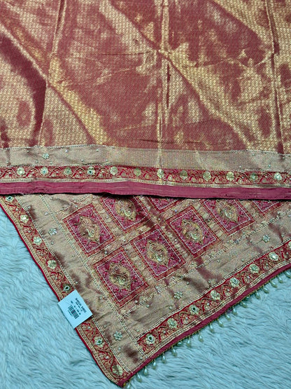 SHAGUN FASHION Luxury Banarasi Silk Saree with Heavy Handwork & Pearl Border