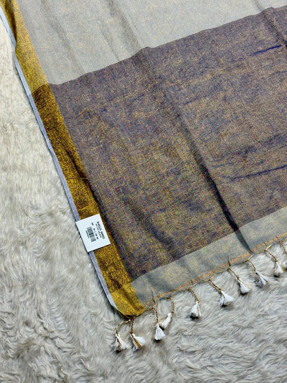 SHAGUN FASHION – Metallic Glaze Tissue Linen Saree