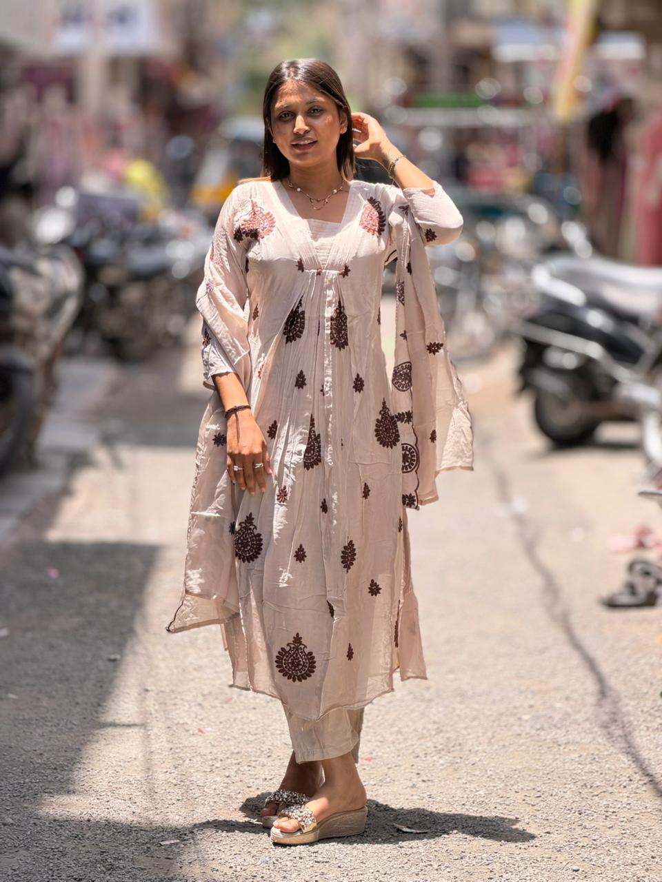 SHAGUN FASHION Premium Elegant Embroidered Alia Cut Kurti, Pant & Dupatta Set