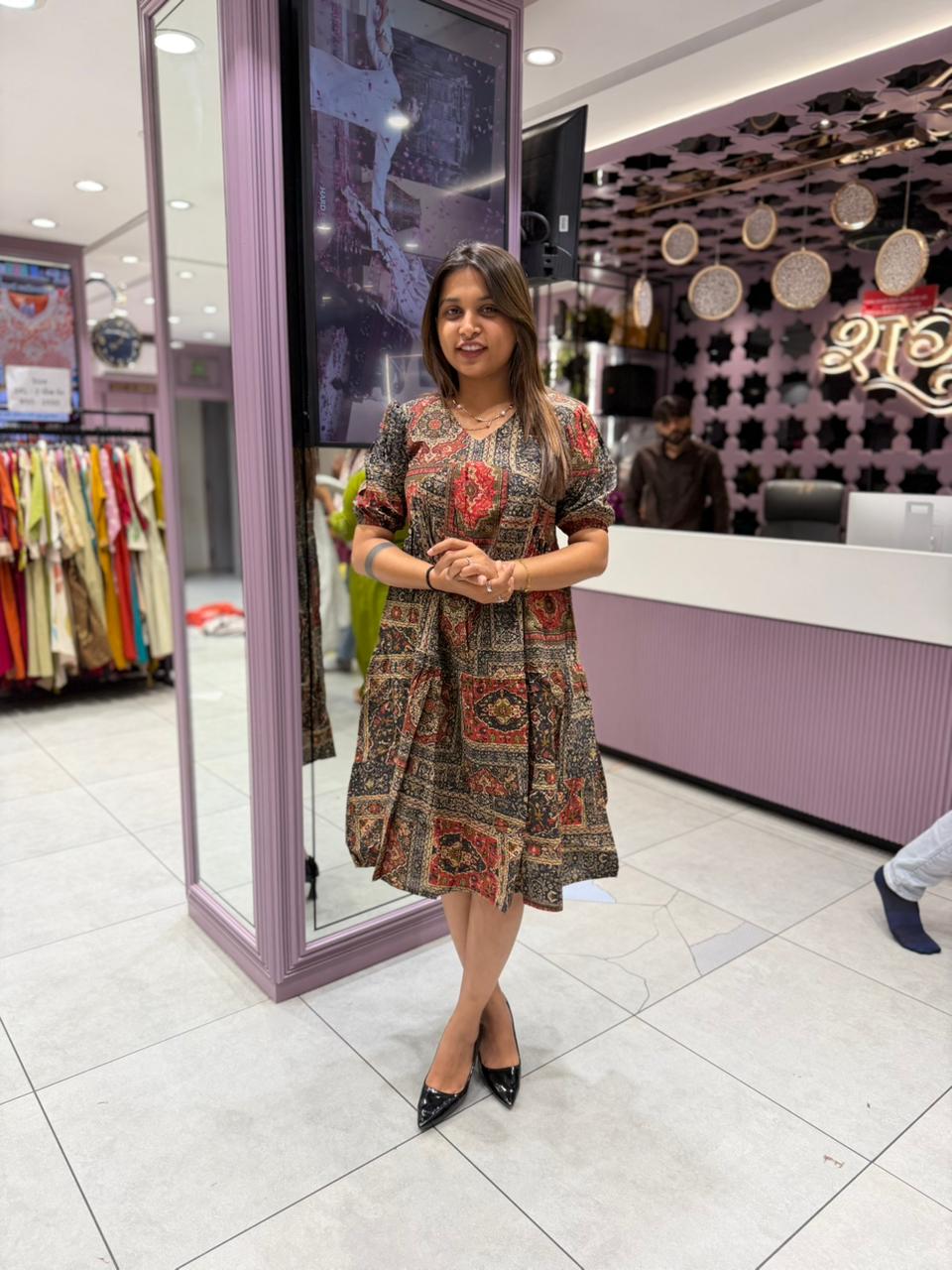 SHAGUN FASHION Beautiful Printed One-Piece Dress