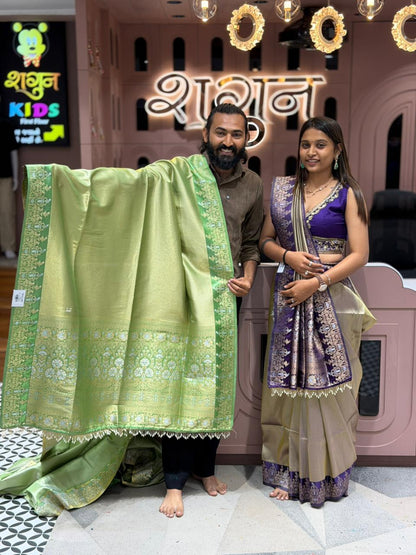 SHAGUN FASHION Luxury Banarasi Silk Saree with Fancy Border & Designer Blouse