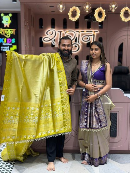 SHAGUN FASHION Luxury Banarasi Silk Saree with Fancy Border & Designer Blouse
