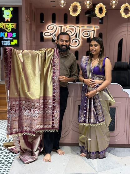 SHAGUN FASHION Luxury Banarasi Silk Saree with Fancy Border & Designer Blouse