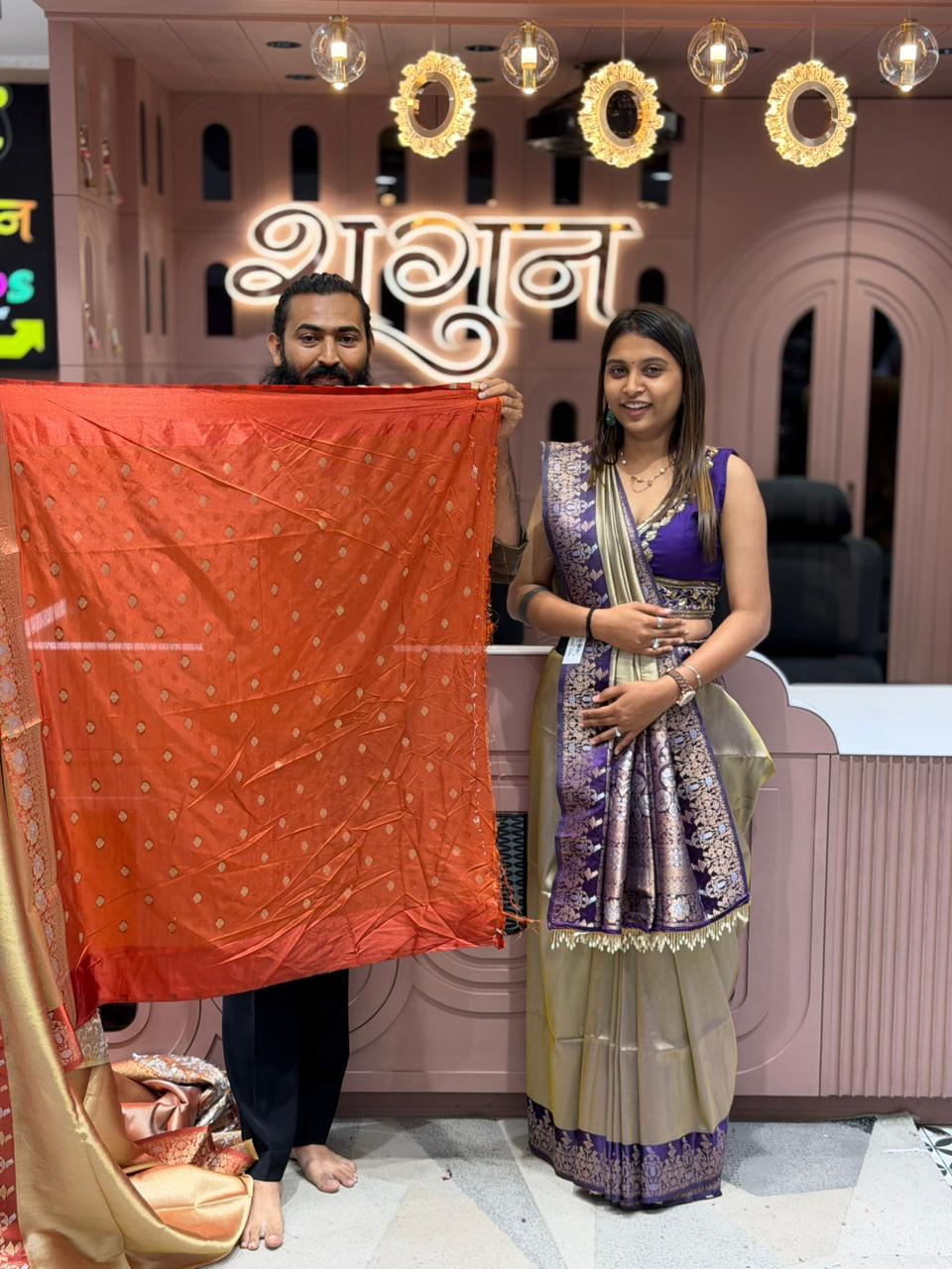 SHAGUN FASHION Luxury Banarasi Silk Saree with Fancy Border & Designer Blouse