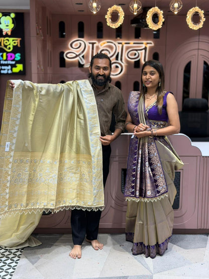 SHAGUN FASHION Luxury Banarasi Silk Saree with Fancy Border & Designer Blouse