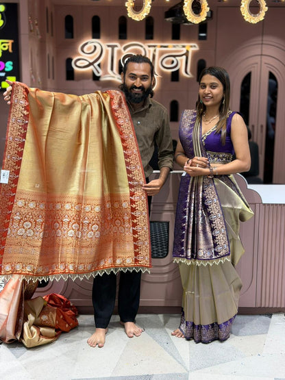SHAGUN FASHION Luxury Banarasi Silk Saree with Fancy Border & Designer Blouse