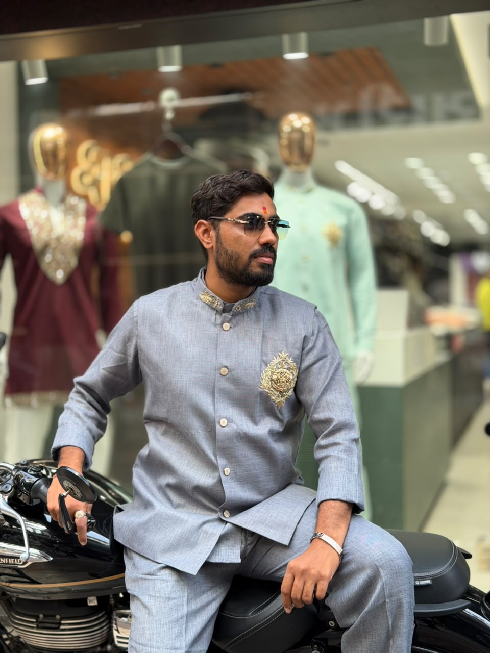 SHAGUN FASHION Premium Men's Indo-Western Suit Set with Royal Embroidery