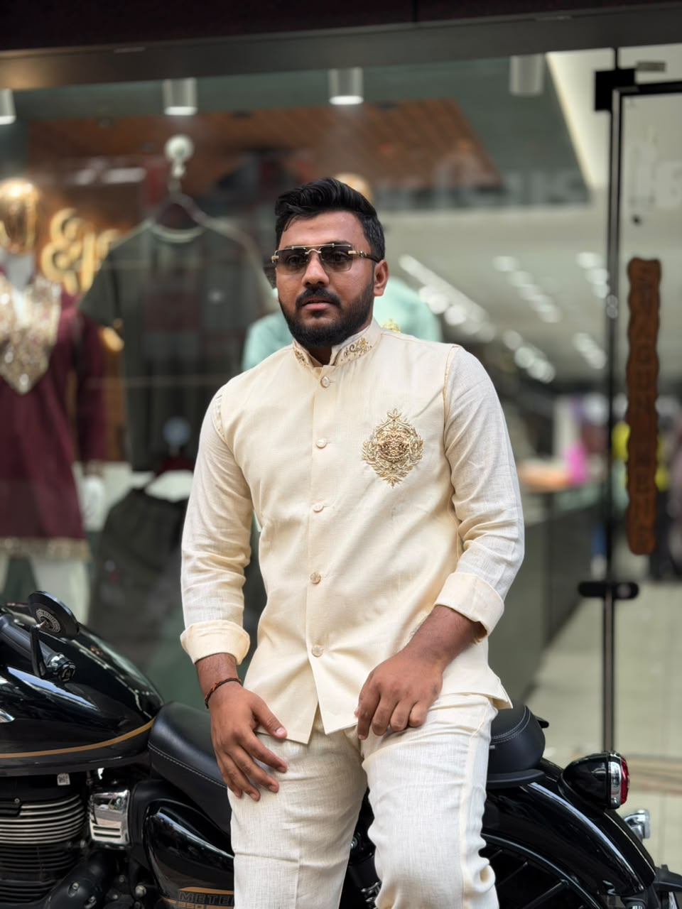 SHAGUN FASHION Premium Men's Indo-Western Suit Set with Royal Embroidery