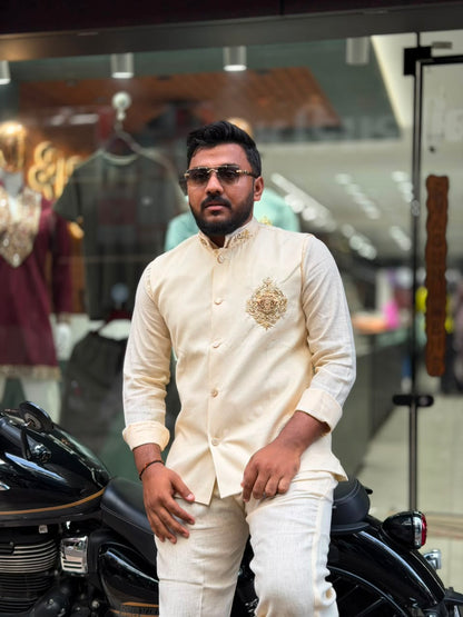 SHAGUN FASHION Premium Men's Indo-Western Suit Set with Royal Embroidery