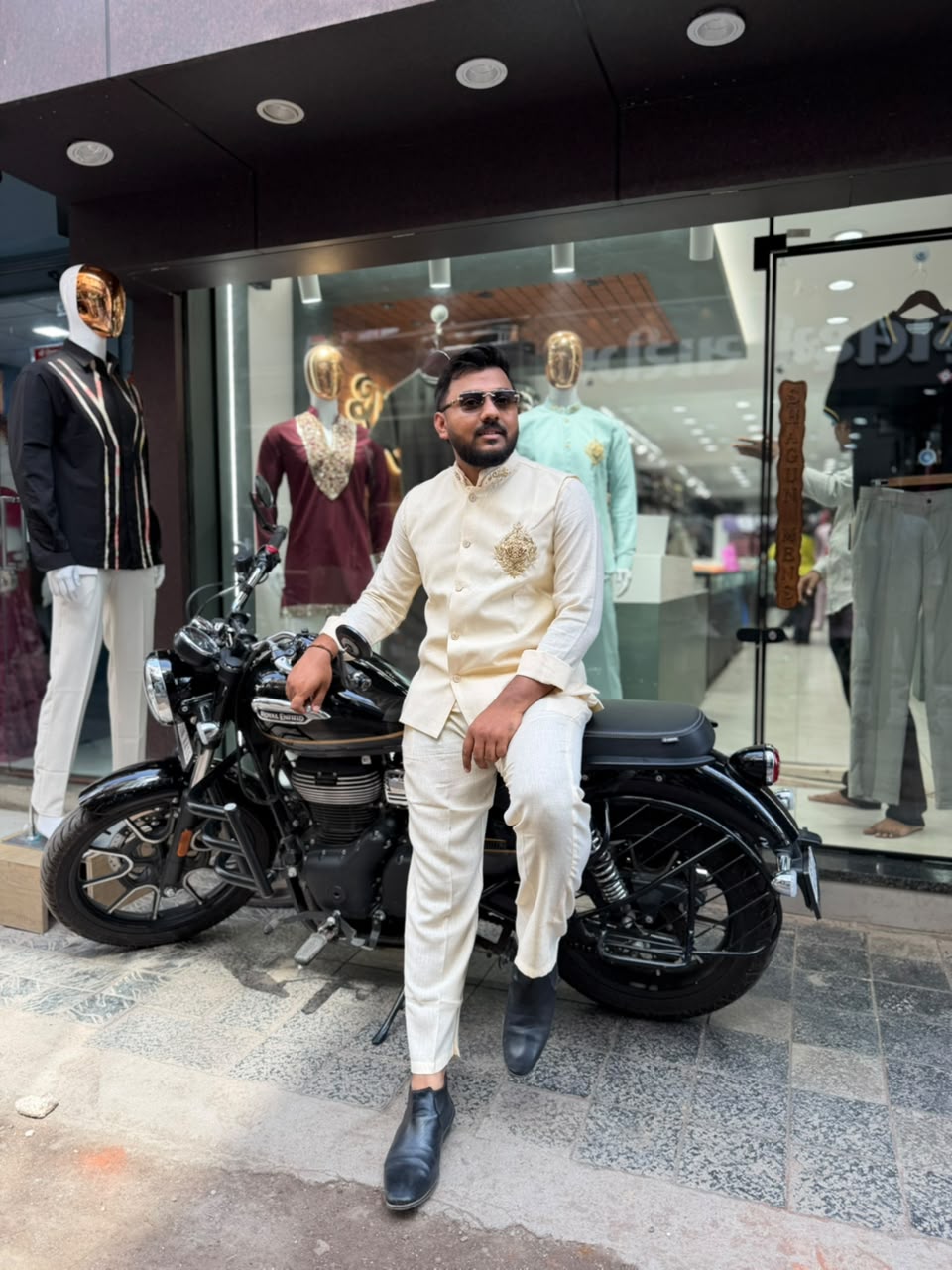 SHAGUN FASHION Premium Men's Indo-Western Suit Set with Royal Embroidery