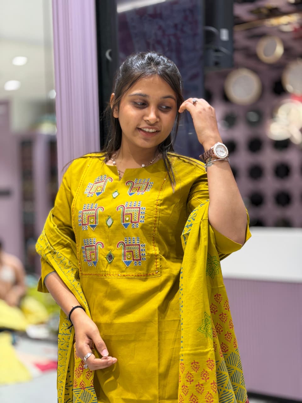 Traditional Cotton Kurti Pant Set with Dupatta – From SHAGUN FASHION