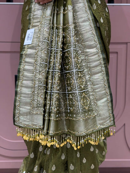 SHAGUN FASHION Premium Pure Silk Heavy Zari Work Saree with Latkan Dupatta Combo