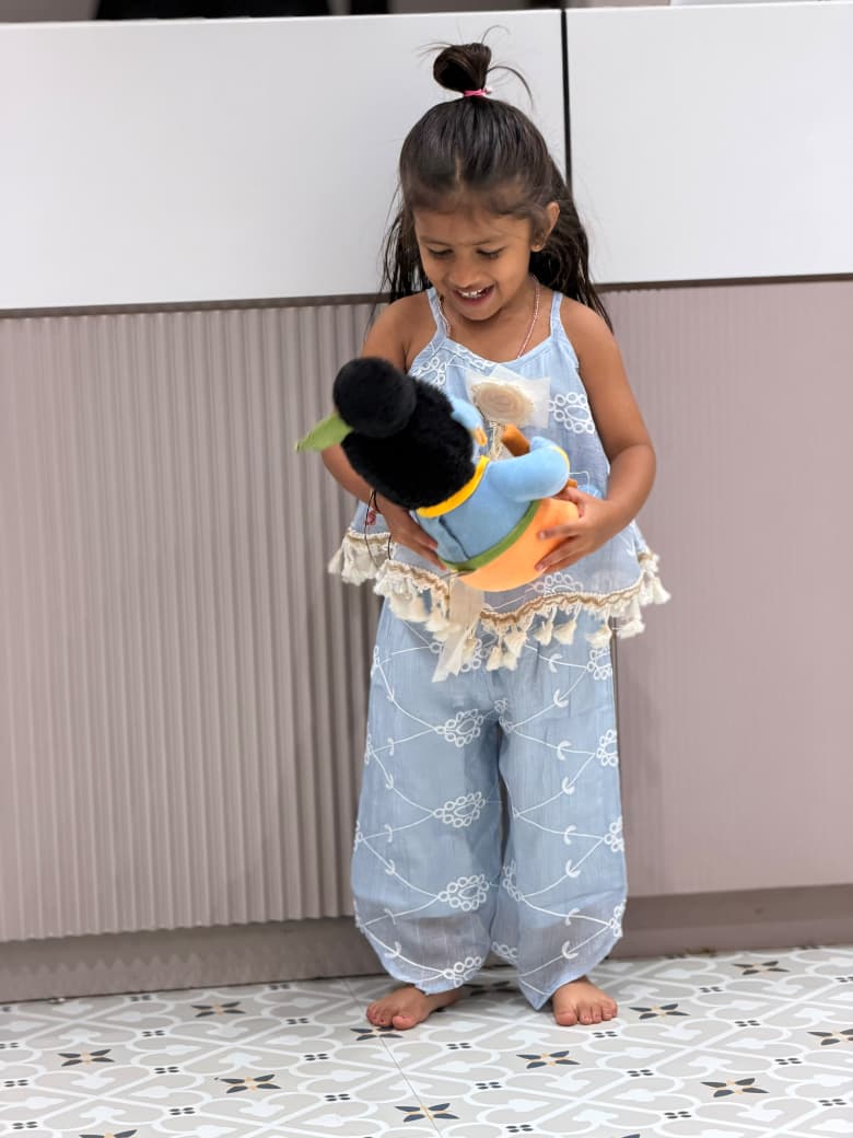 SHAGUN FASHION Cute Cotton Embroidered Top & Dhoti Pant Set for Girls