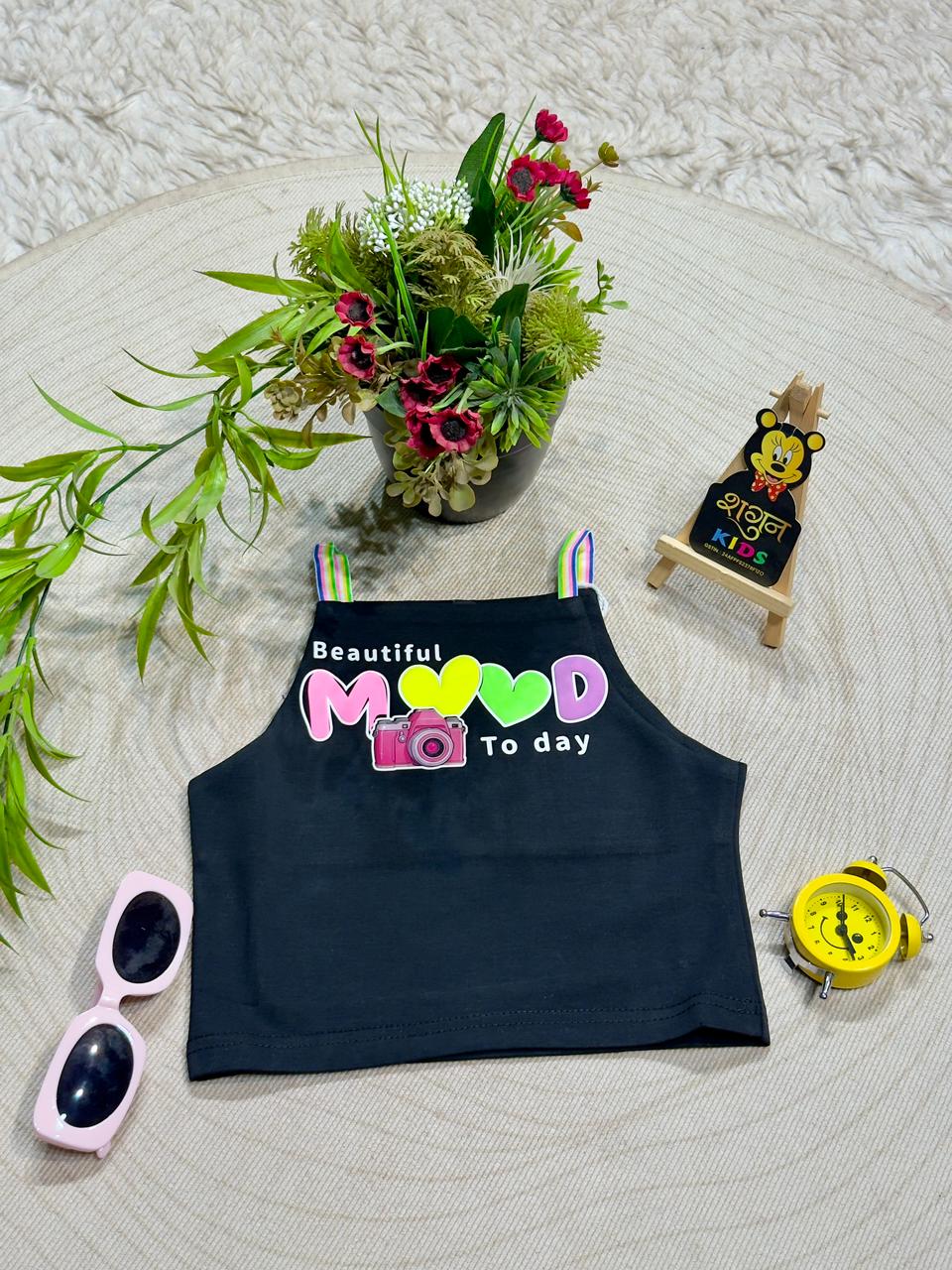 SHAGUN FASHION Trendy Kids "Beautiful Mood Today" Crop Top