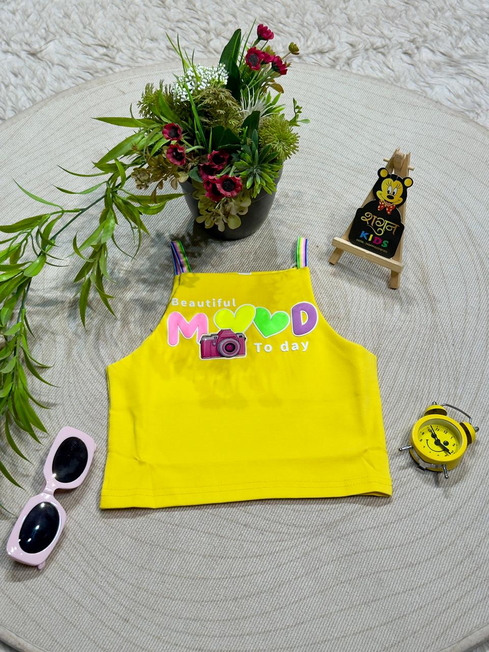 SHAGUN FASHION Trendy Kids "Beautiful Mood Today" Crop Top