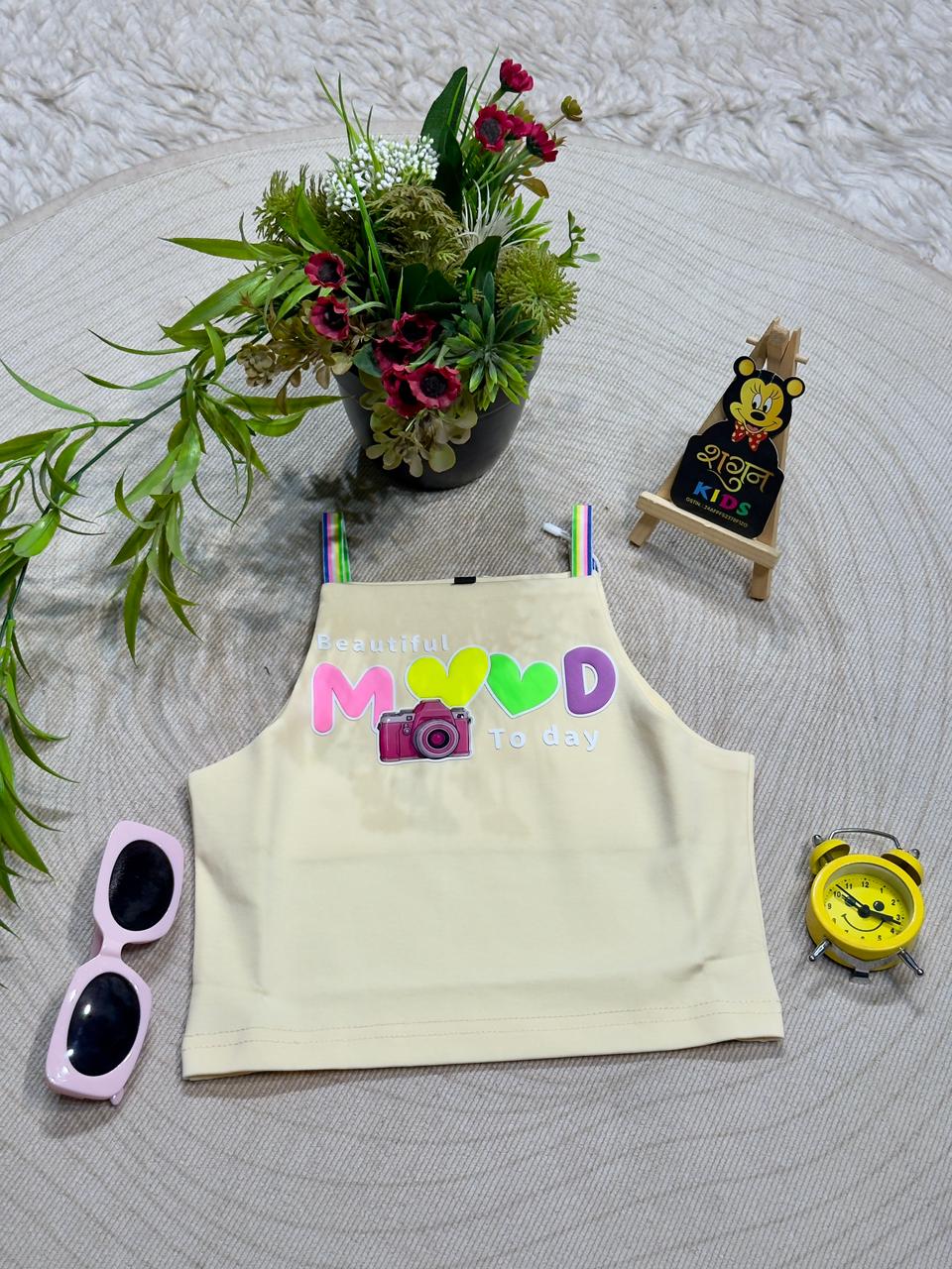 SHAGUN FASHION Trendy Kids "Beautiful Mood Today" Crop Top