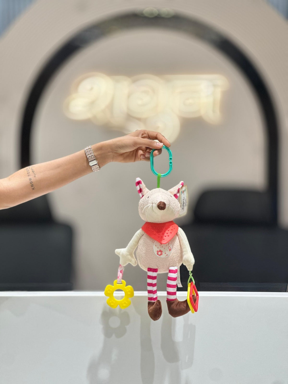 SHAGUN FASHION Presents: Cute Hanging Fox Plush Toy with Teething Rings