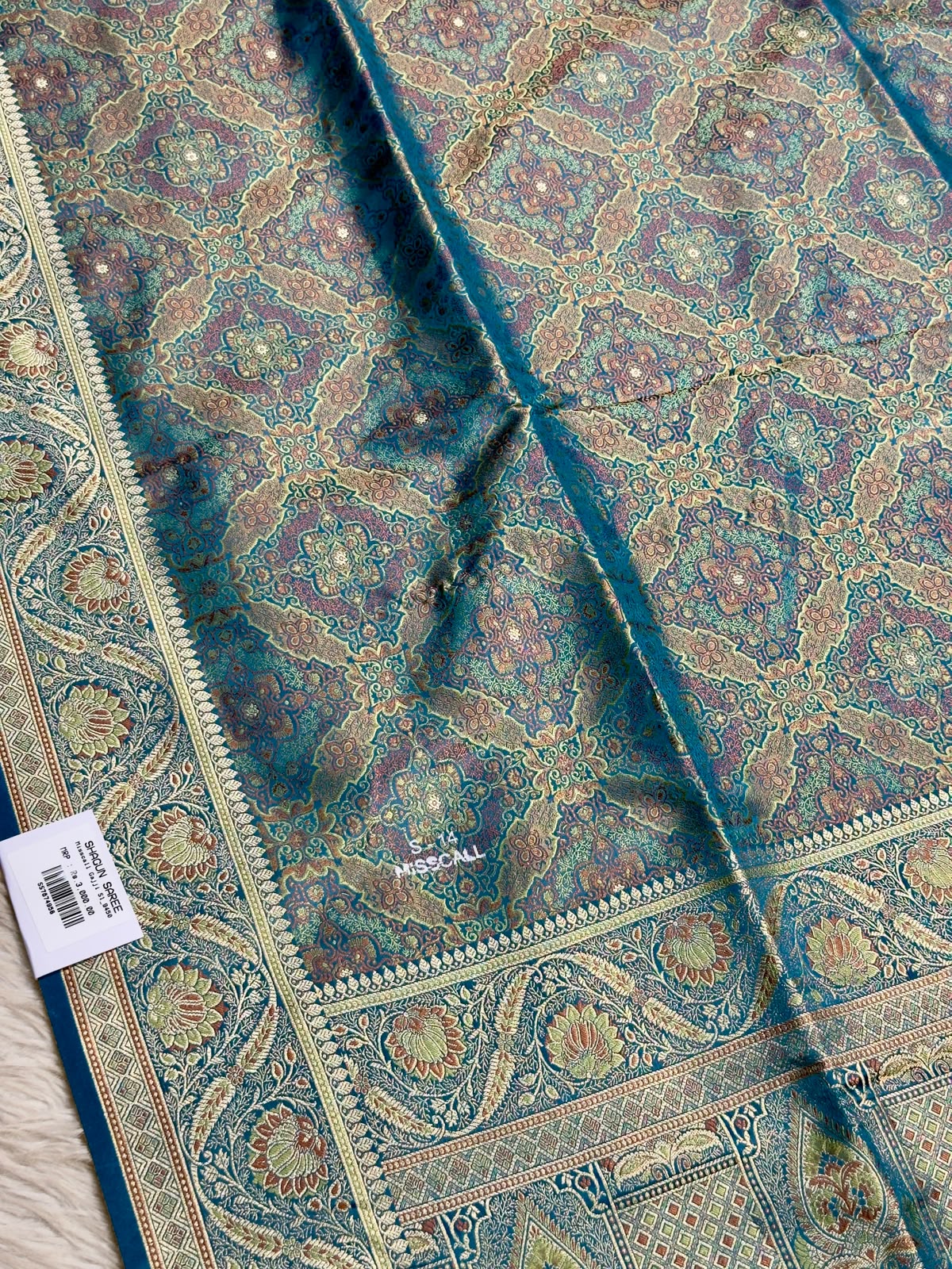 SHAGUN FASHION Premium Zari Woven Gajji Silk Saree with Elegant Pearl Latkan