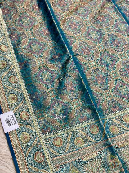 SHAGUN FASHION Premium Zari Woven Gajji Silk Saree with Elegant Pearl Latkan