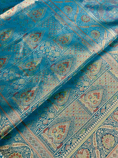 SHAGUN FASHION Premium Zari Woven Gajji Silk Saree with Elegant Pearl Latkan