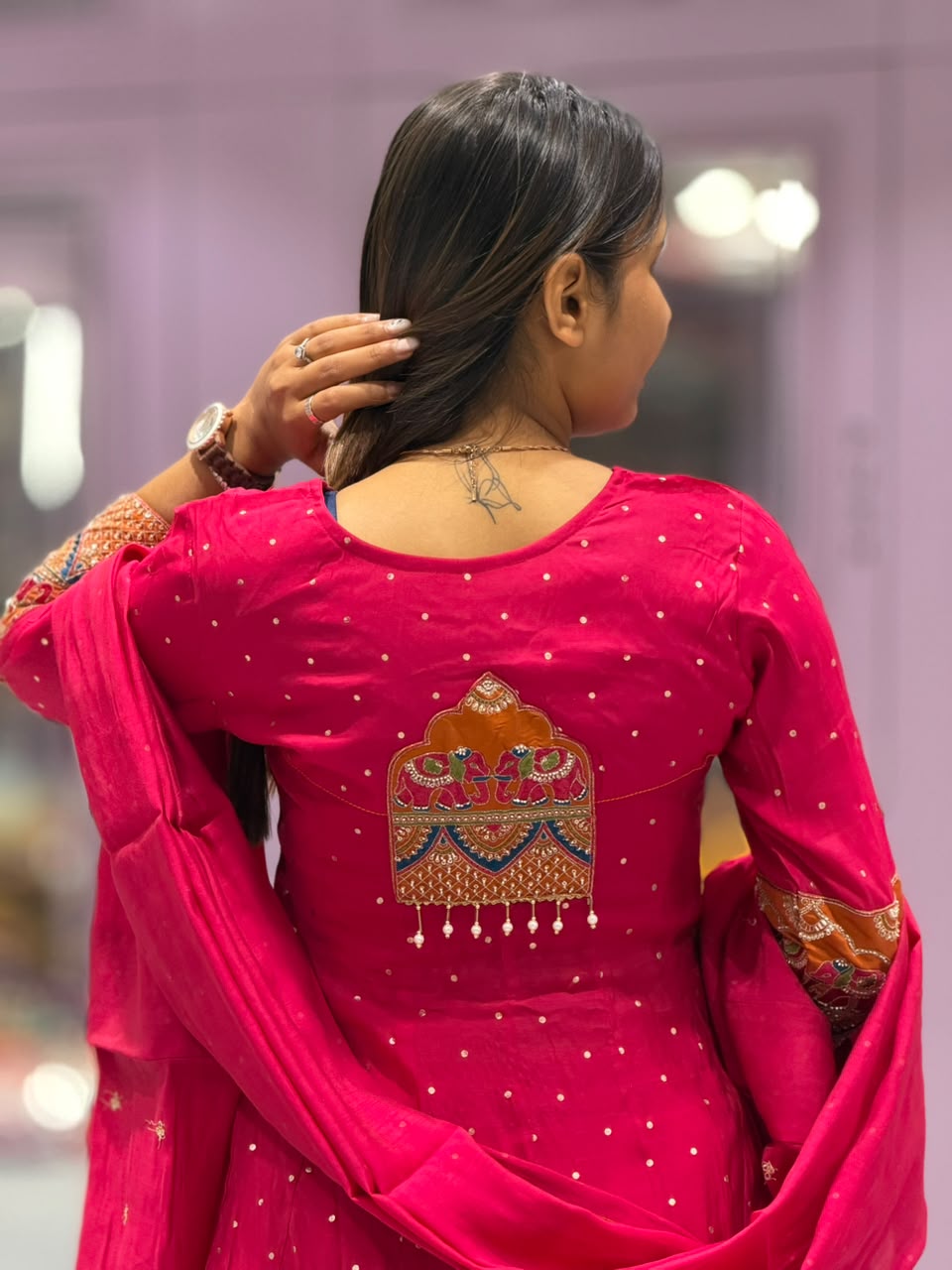 SHAGUN FASHION Premium Designer Anarkali Suit Set with Beautiful Back Patch Work