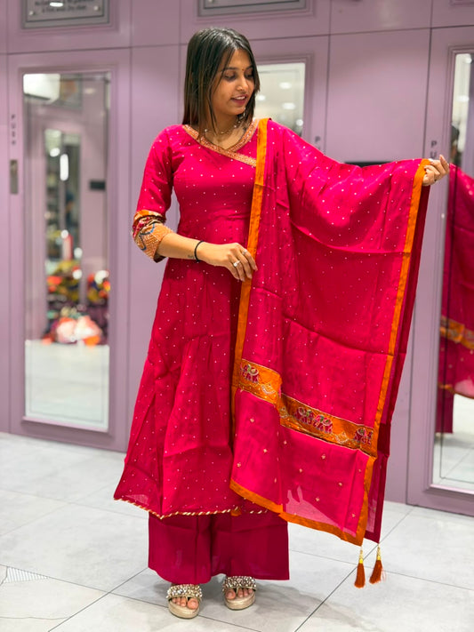 SHAGUN FASHION Premium Designer Anarkali Suit Set with Beautiful Back Patch Work