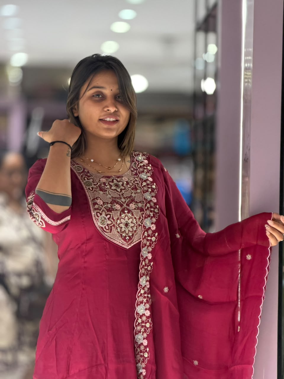 Elegant 3-Piece Silk Suit Set with Beautiful Embroidery by SHAGUN FASHION