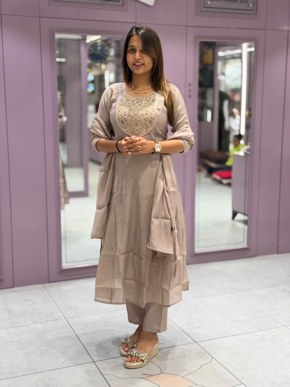 Elegant 3-Piece Silk Suit Set with Beautiful Embroidery by SHAGUN FASHION