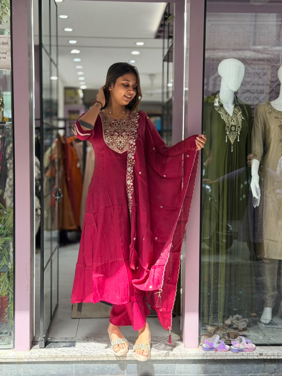 Elegant 3-Piece Silk Suit Set with Beautiful Embroidery by SHAGUN FASHION