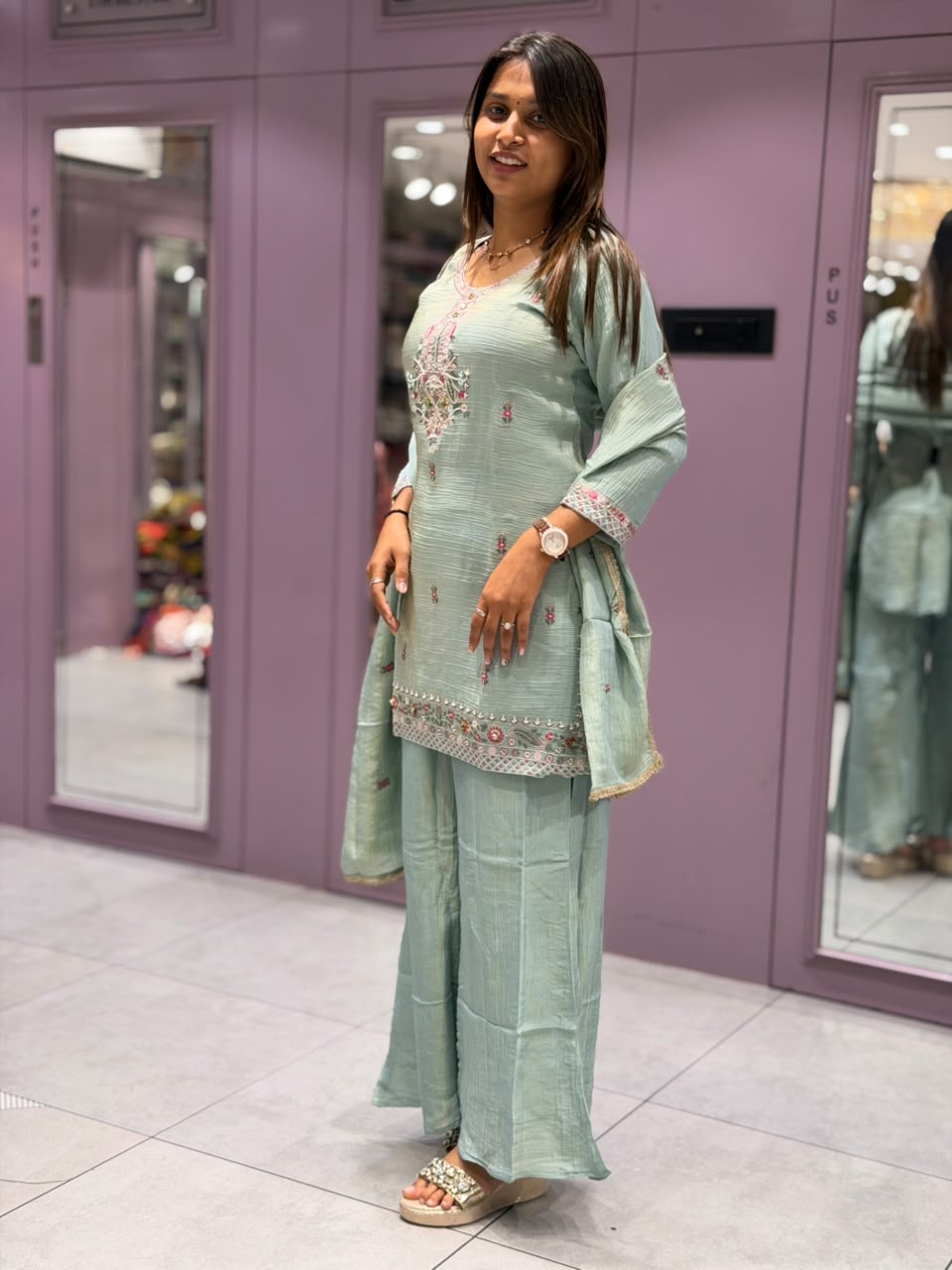 SHAGUN FASHION Premium Embroidered Kurti Pant Set with Dupatta