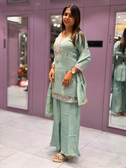 SHAGUN FASHION Premium Embroidered Kurti Pant Set with Dupatta