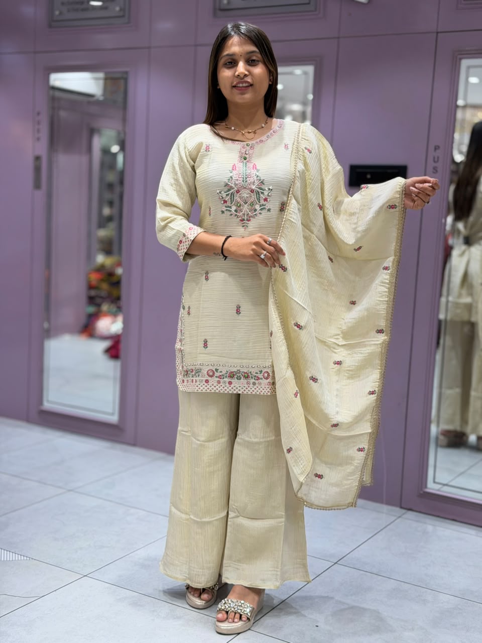 SHAGUN FASHION Premium Embroidered Kurti Pant Set with Dupatta