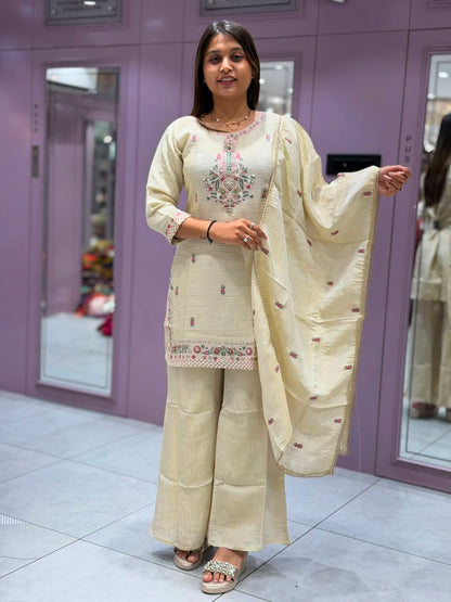 SHAGUN FASHION Premium Embroidered Kurti Pant Set with Dupatta